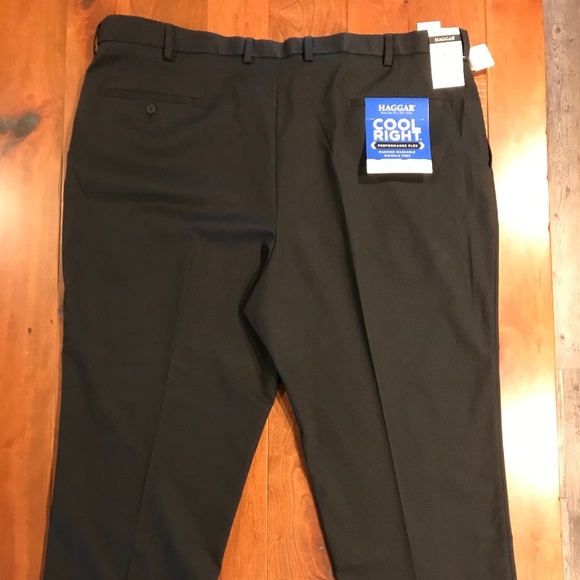 HAGGAR MENS COOL RIGHT PERFORMANCE FLEX CLASSIC FIT 48W X 30L DRESS PANTS - Picture 2 of 8